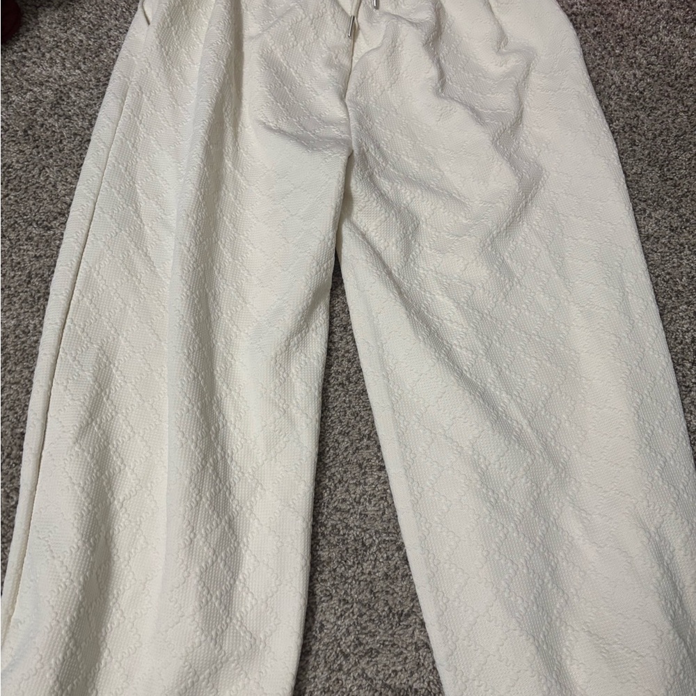 Polagram Cream Textured Joggers